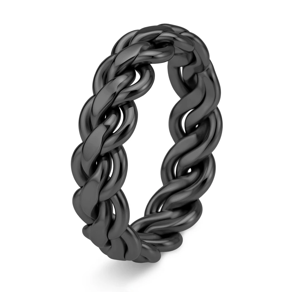 Men's Titanium Steel Chain Ring Unisex Luxury Designer Band Edgy Streetwear Hip Hop Ring Sophisticated Urban Statement Jewelry