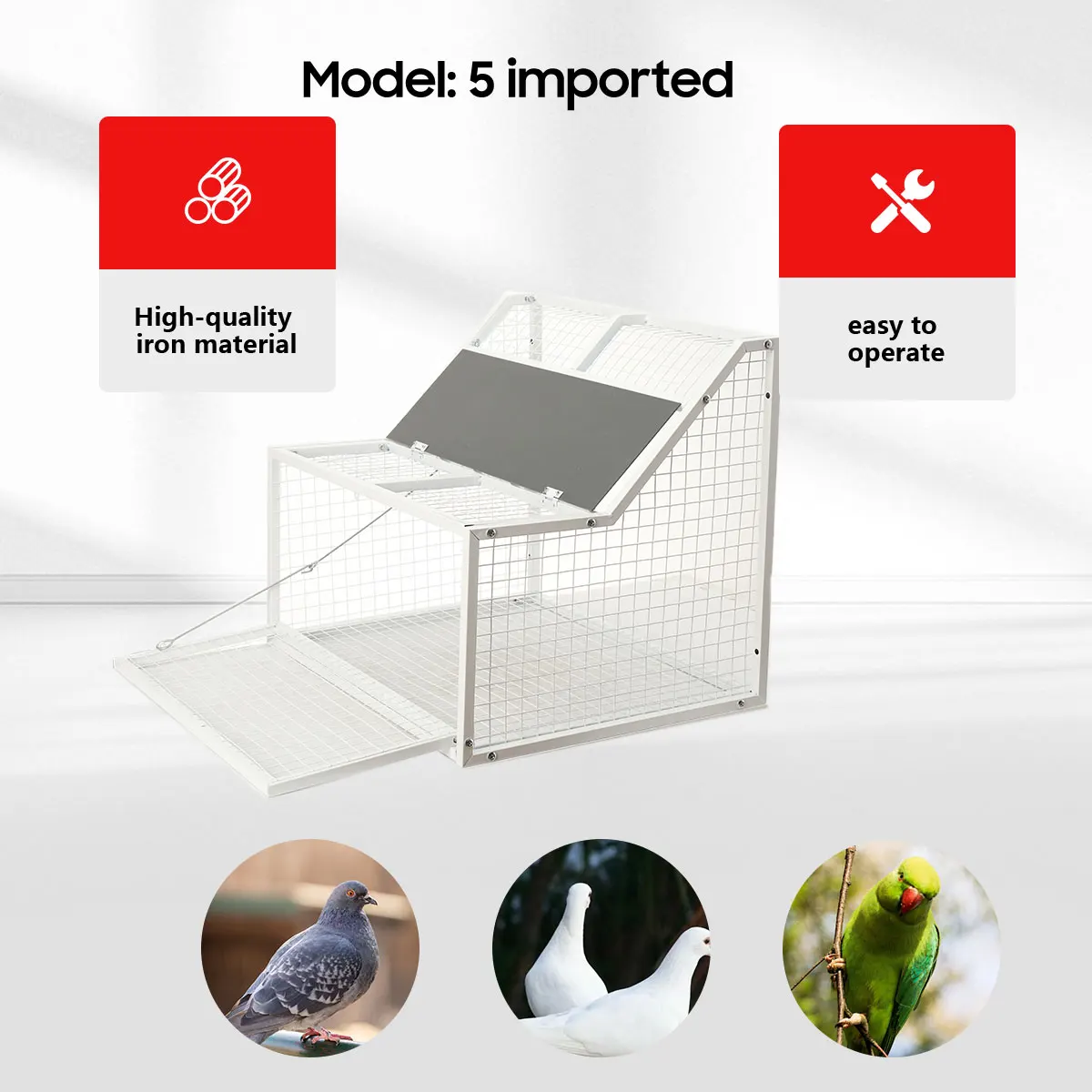 Metall-Taubeneingangskäfige 60/70 cm Sprungkäfig Taubenzubehör Nur Käfige und kein Ausgang Automatisches Taubensammelwerkzeug – Detail 5