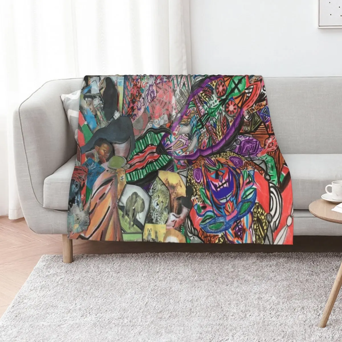 

Collage of Kenyan Culture Throw Blanket warm for winter Giant Sofa blankets and throws Soft Blankets