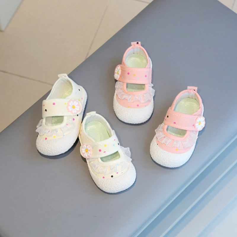 Fashion Girls' Shoes Spring New Kids Shoes Soft Soled Girl Casual Shoe Anti Slip Child Canvas Shoes Simple Girls Flat Shoe