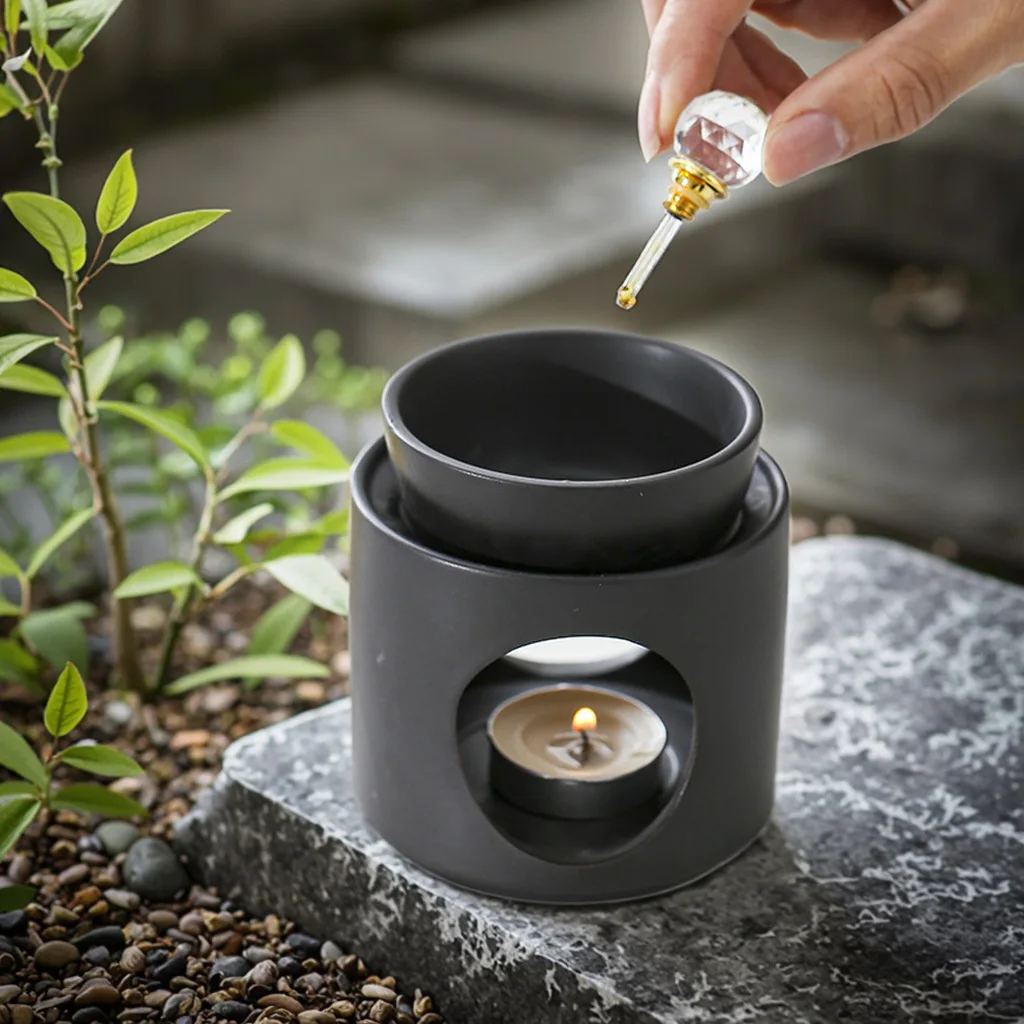 9x10cm European Simple Essential Oil Ceramic Burner Incense Candle Tray Ceramic Incense Burner Home Gift