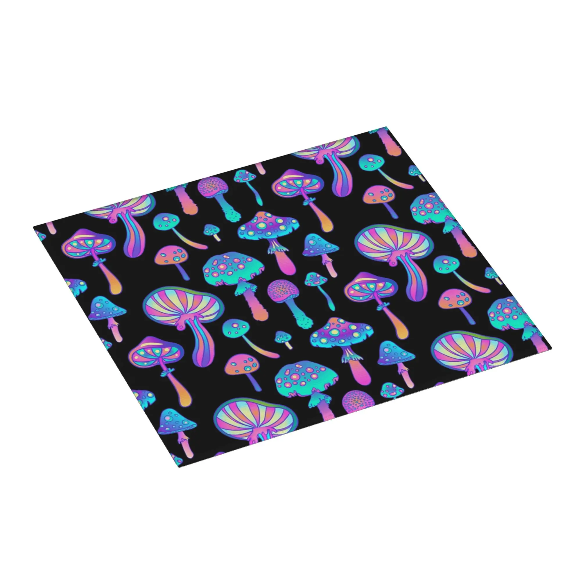 Psychedelic Magic Mushroom Trippy Hippie Non Slip Kitchen Counter Protector Mat Barware Tableware Reusable Mat For Kitchen