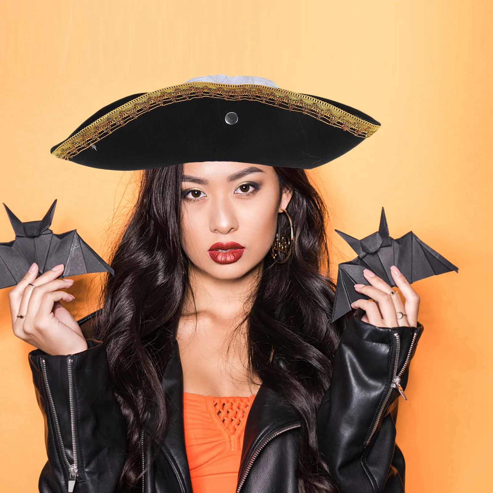 

Pirate Wear Resistant Carnival Cap Plume Hat Halloween Pirate Hat Halloween Party Accessories Costume Decorations