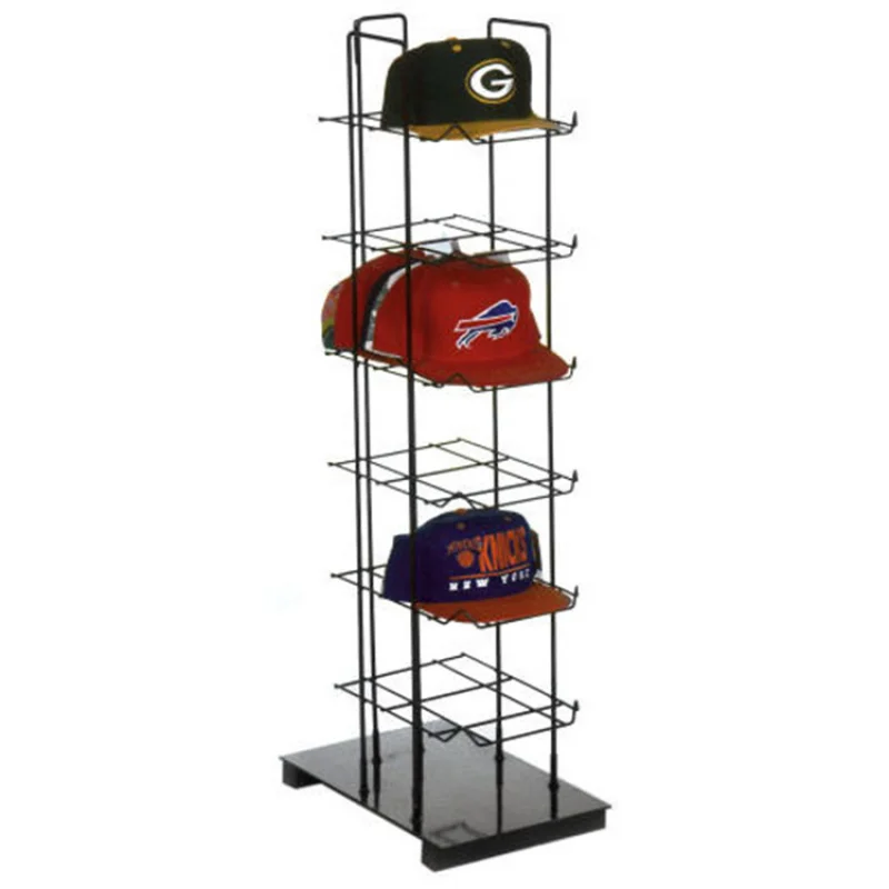 (Customized) Floor Standing Multi-Tiers Metal Baseball Hat Shop Display Stand Rack Stand Sport Store