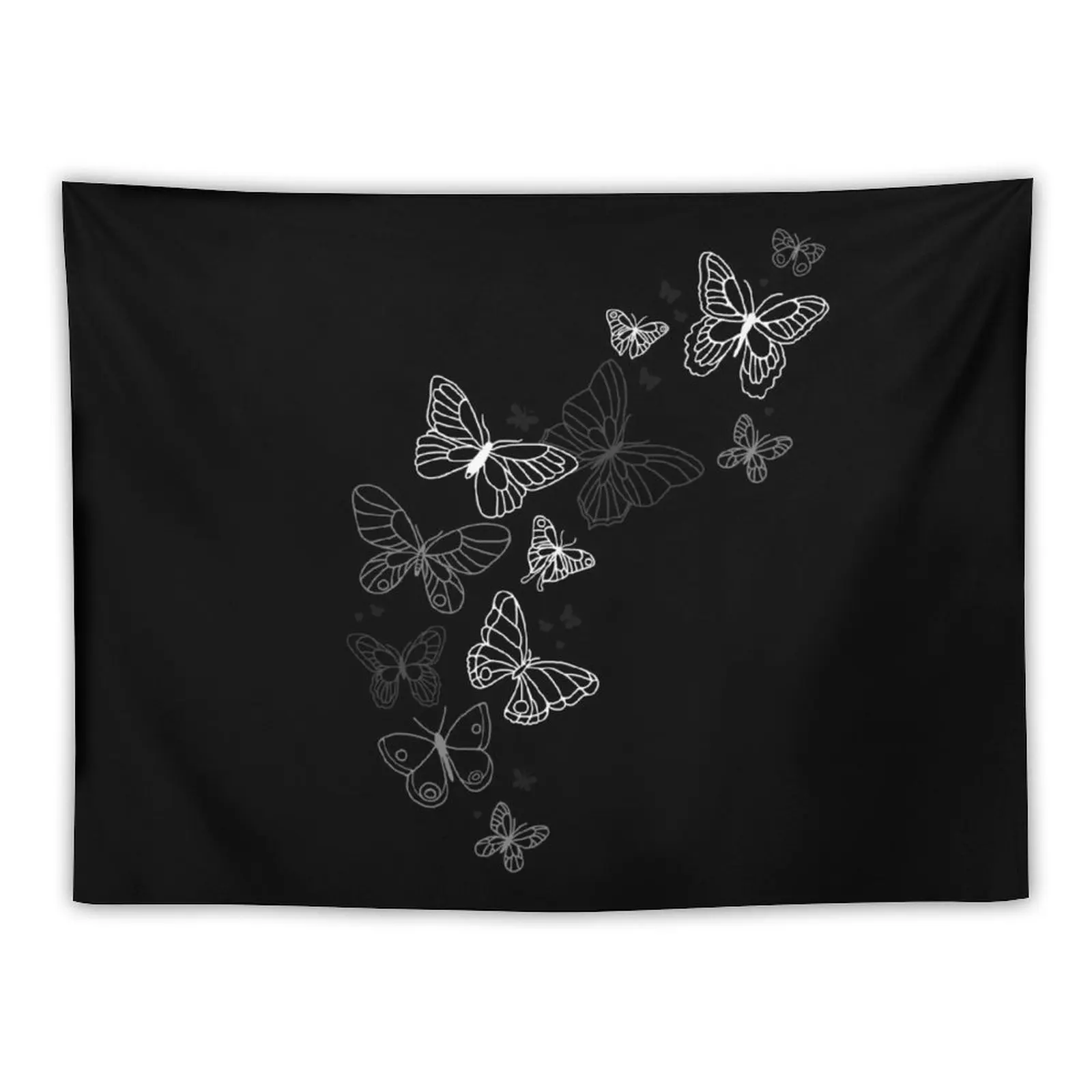 

Butterflies - black and white Tapestry Wall Hangings Decoration Home Decoration Accessories Room Decoration Aesthetic Tapestry