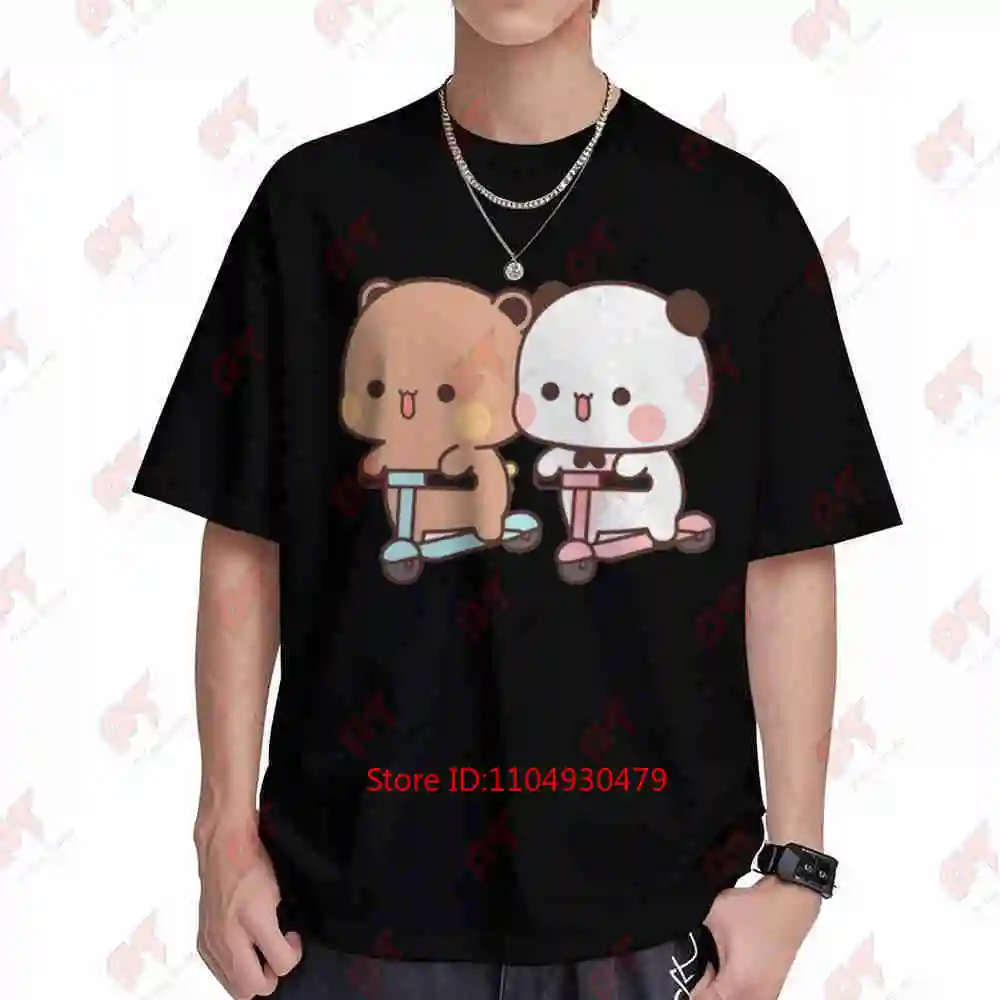 Panda Bear Brownie True Love BUBU DUDU Goma Peach Sugar Short Sleeve Tee 100% Cotton T-Shirt