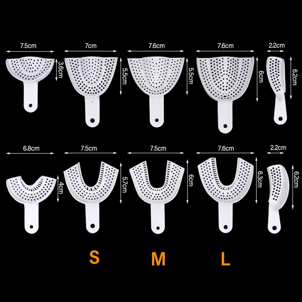 2Pcs Dental Impression Plastic Trays Without Mesh Tray Dentist Tools Dentistry Lab Material Teeth Holder Trays