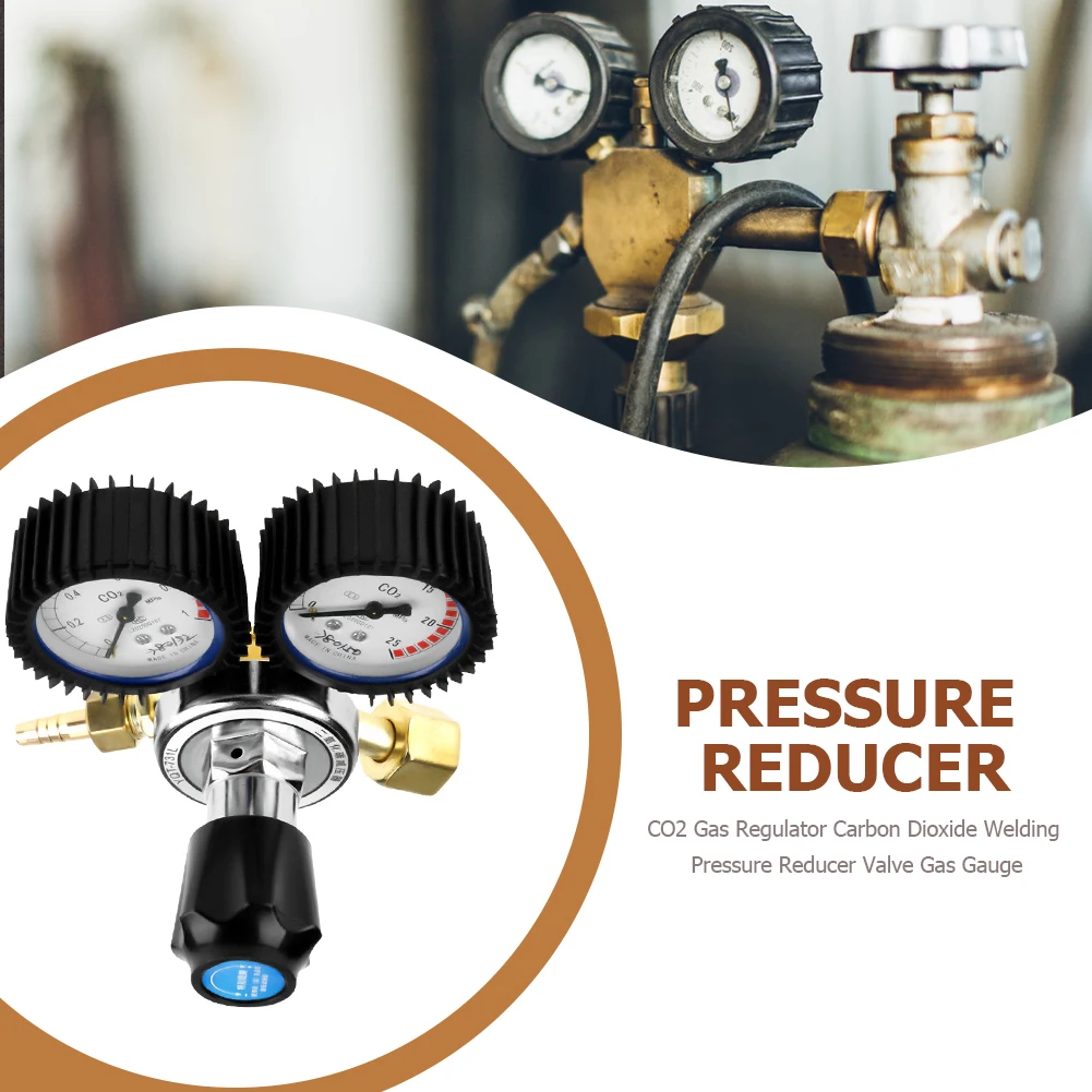 CO2 Gas Bottle Regulator Carbon Dioxide Welding Pressure Reducer Gauge Flowmeter