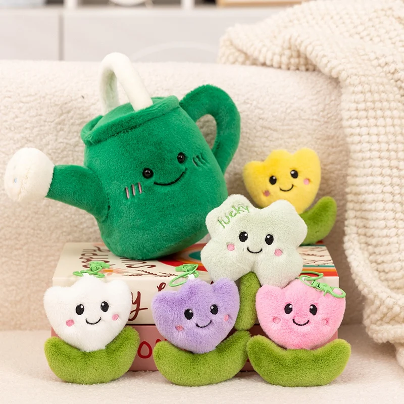 Kawaii Cartoon Simulation Anime Wasser Flasche Blume Füllung Tier Plüsch Spielzeug Puppe kinder Blume Schlüsselbund Handgemachte Puppe Geschenk