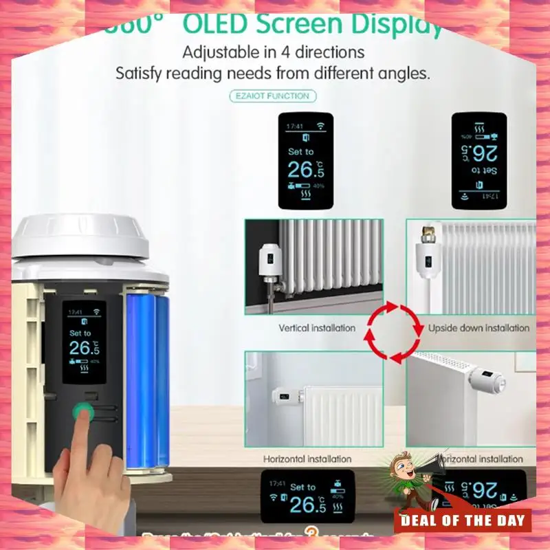 

24-часовая доставка Tuya TRV умный дом термостатическая головка привод клапана радиатора регулятор температуры отопления Alexa