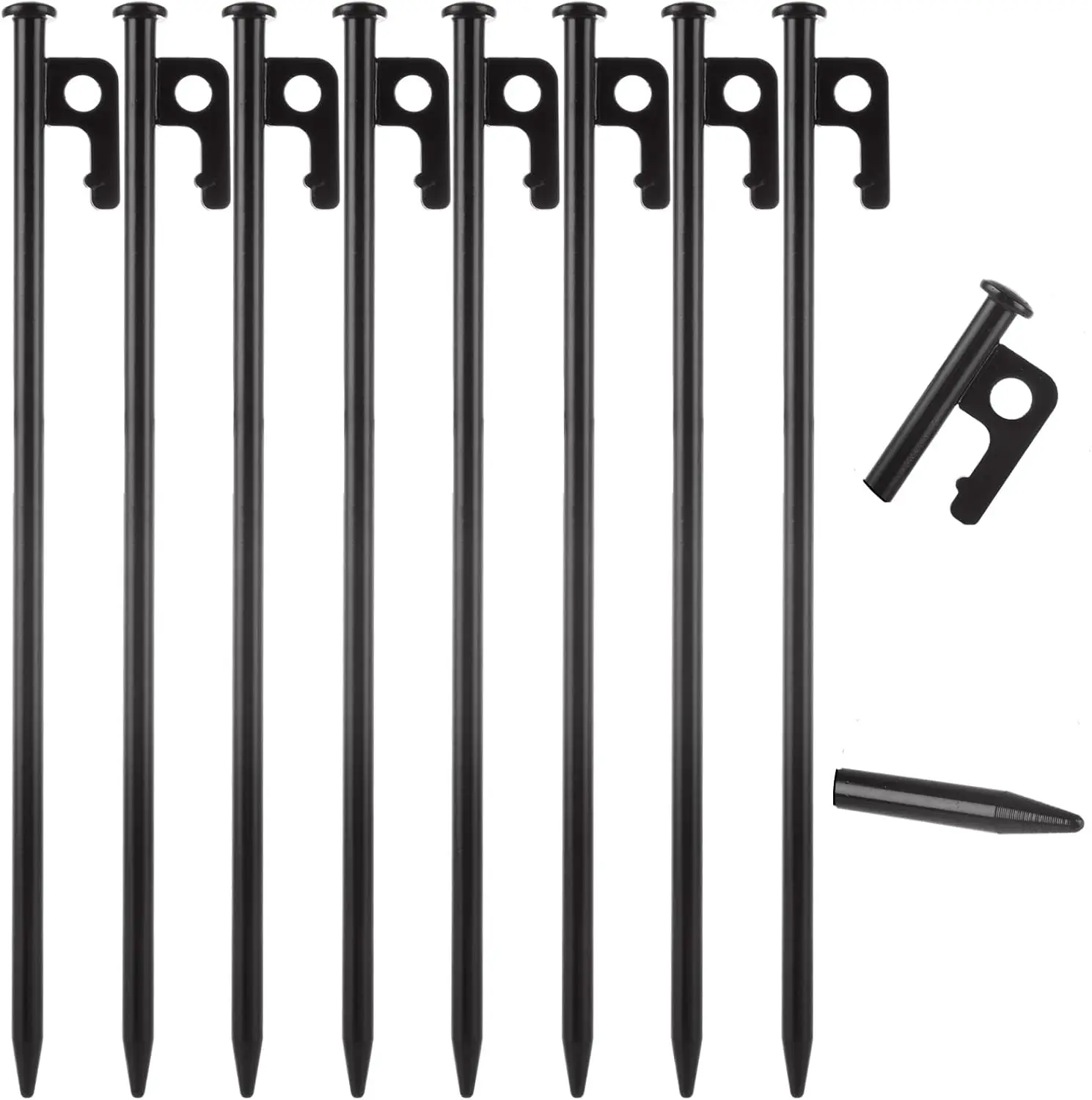 Estacas de barraca estacas de acampamento de aço forjado resistente para decorações ao ar livre do solo dossel, estacas de acampamento do prego da barraca ao ar livre