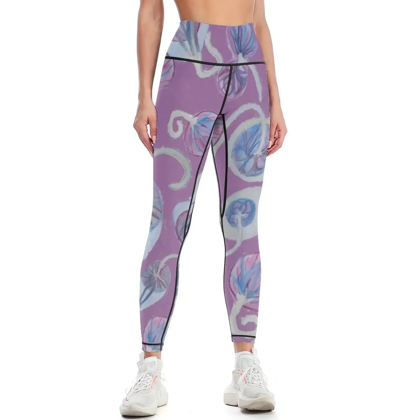 

Purple Placenta Print Leggings Sports female sports for gym Women's pants Women's trousers Womens Leggings
