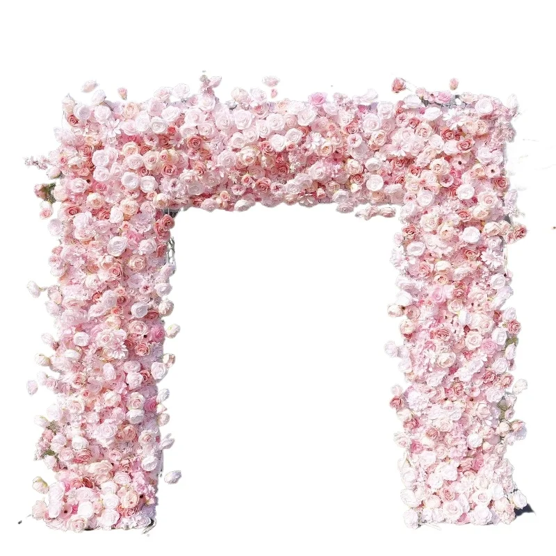 Metal simulation flower square arch wreath decoration, suitable for proposing marriage
