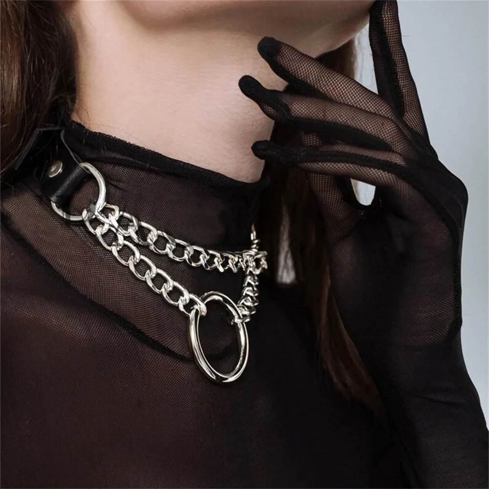 

Women Sexy Collar Neck PU Leather Belt Harness Sexy Bondage Collar Choker Erotic Goth Pole Dance Neck Accessories
