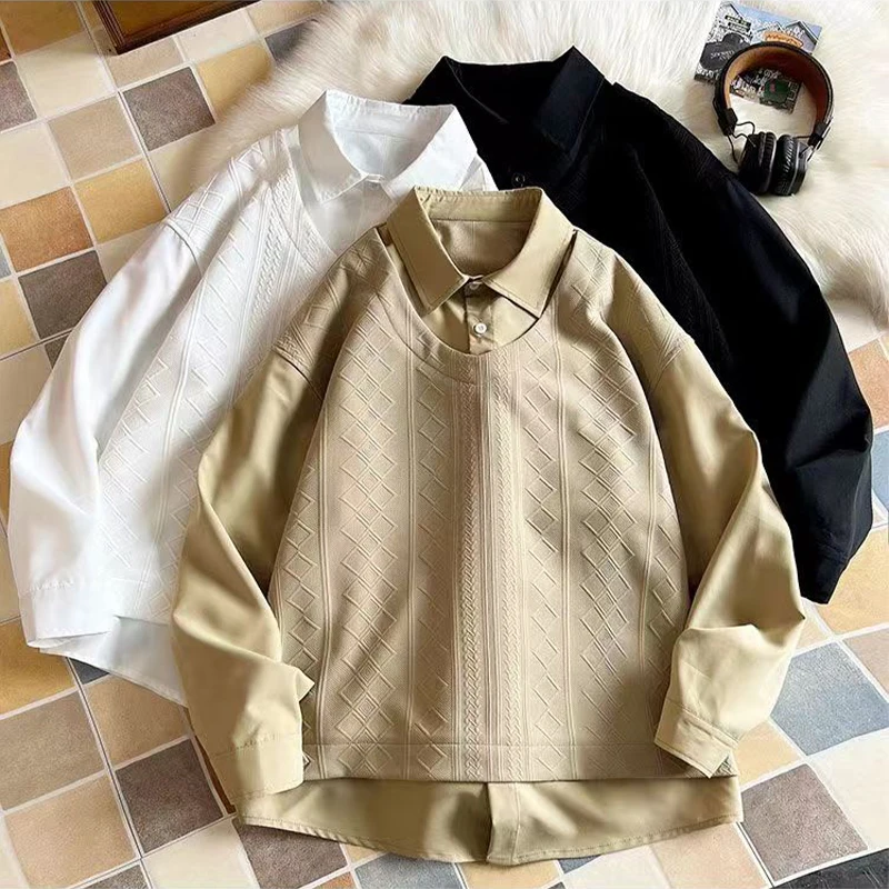 

Мужская повседневная одежда больших размеров (до 300 фунтов), длинная рубашка-поло, весна-осень, с лоскутным дизайном, дышащая, удобная, в американском стиле...