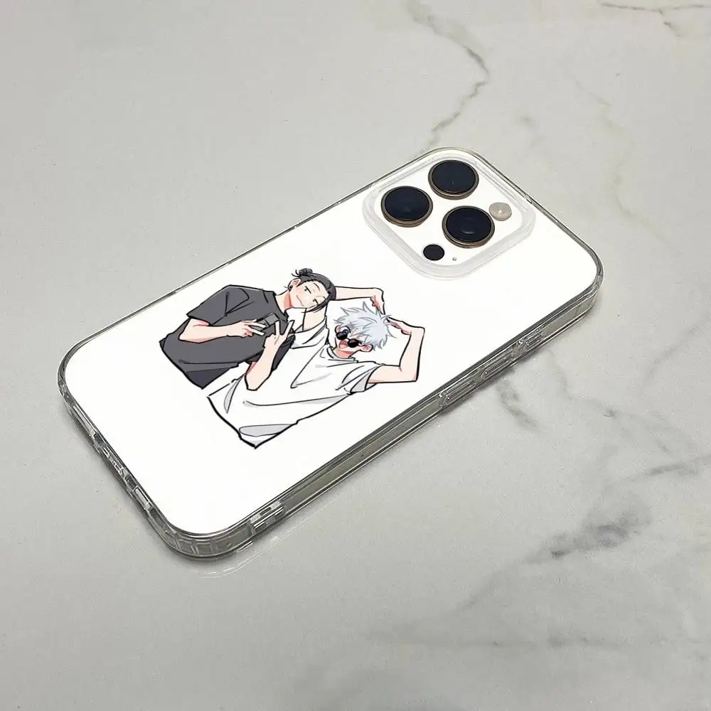حافظة هاتف J-Jujutsu Kaisen Geto Gojo Yuji لهاتف iPhone 16,15,14,13,12,11 Plus,Pro,Max,XR,XS,Plus,E,SE4,غطاء شفاف صغير #6