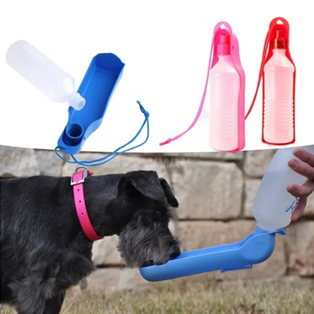 500ml Pet Dog Water Bottle Outdoor Travel Portable Pets Cap Feed Drinking Bowl Automatic Water Feeder Perro Gatos Acessorios Dog