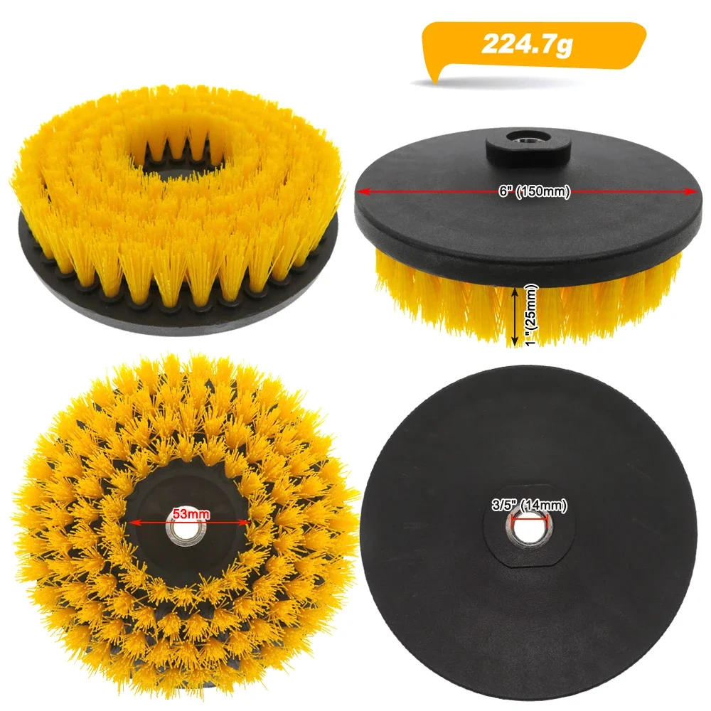 1 Stück 6-Zoll-Power-Schrubber-Reinigungsbürste mit M14-Gewinde, Bohrer-Adapter zum Reinigen von Teppichen, Küchen und Badezimmern, Auto-Innenräumen – Detail 2