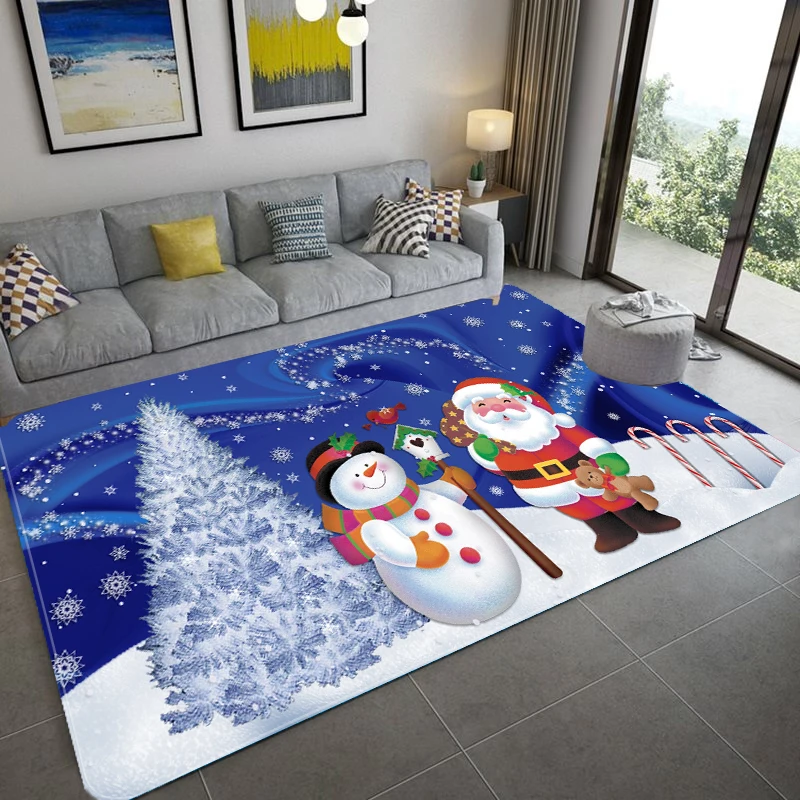 

Christmas Carpet Decor Cartoon Santa Claus Snowman Living Room Large Area Rugs Kids Bedroom Bedside Mat Alfombra Tapis