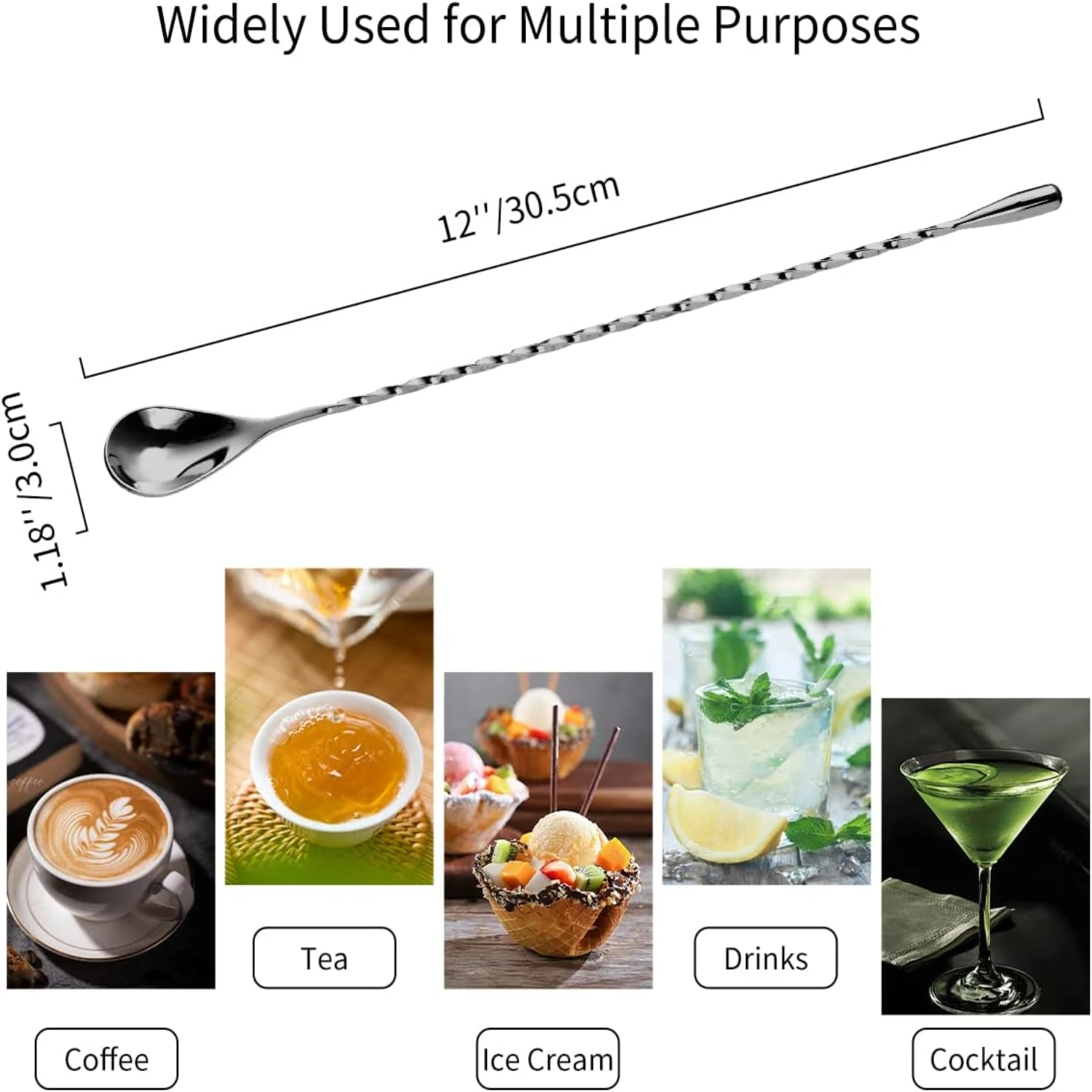 Cocktail Spoon Set of 2 - 12 I - Wine Beer Mix avaliação e preço