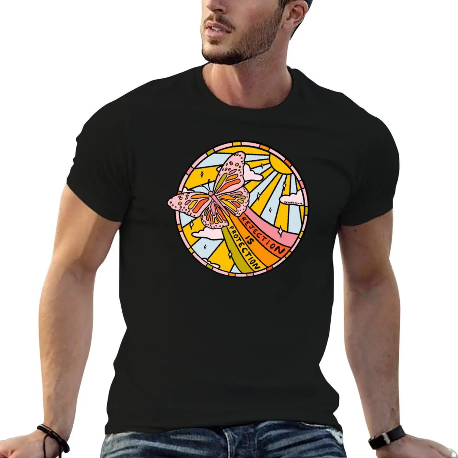 

Rejection is Protection T-Shirt t shirt for man t shirts for man cotton funny anime tshirt T-shirt