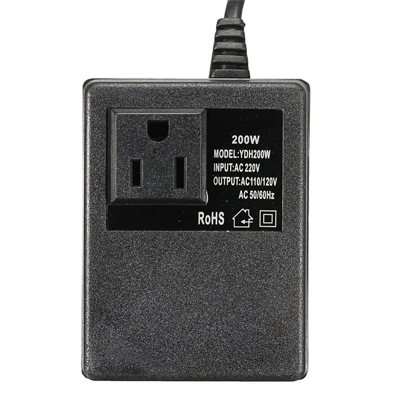 200W Voltage Converter 220V/240V To 110V/120V Transformer Step Down Travel Power Converter Inverter Power Adapter Transformer