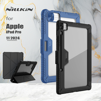 NILLKIN for Apple iPad Pro 11 2024  Armor Bumper Leather Pro Case Slide Camera Cover With Pen Holder Full Coverage Protector