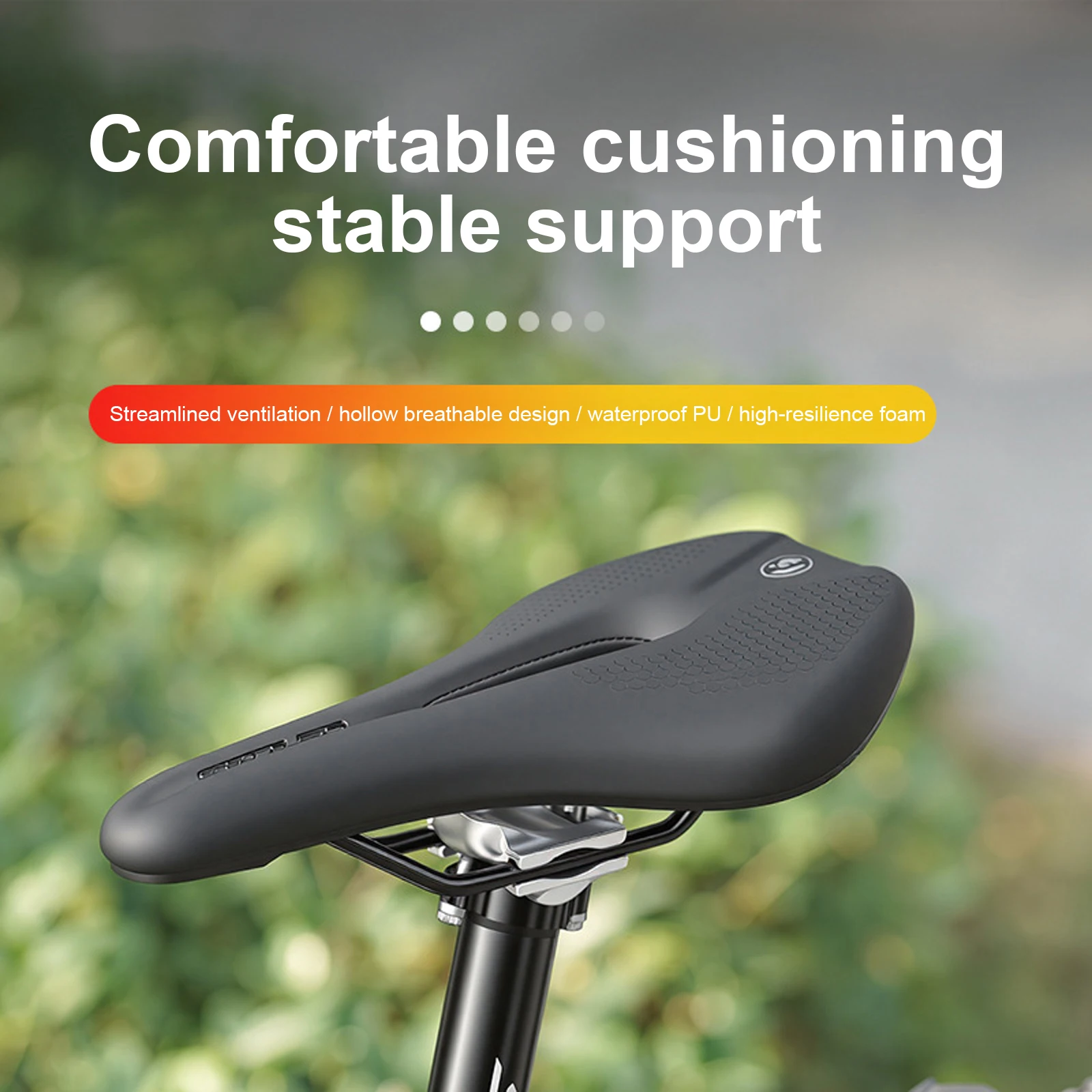 

Hollow Bike Saddle Comfortable Waterproof Ergonomic Design Bicycle Seat Breathable Shock-Absorbing for Men and Women MTB & Road