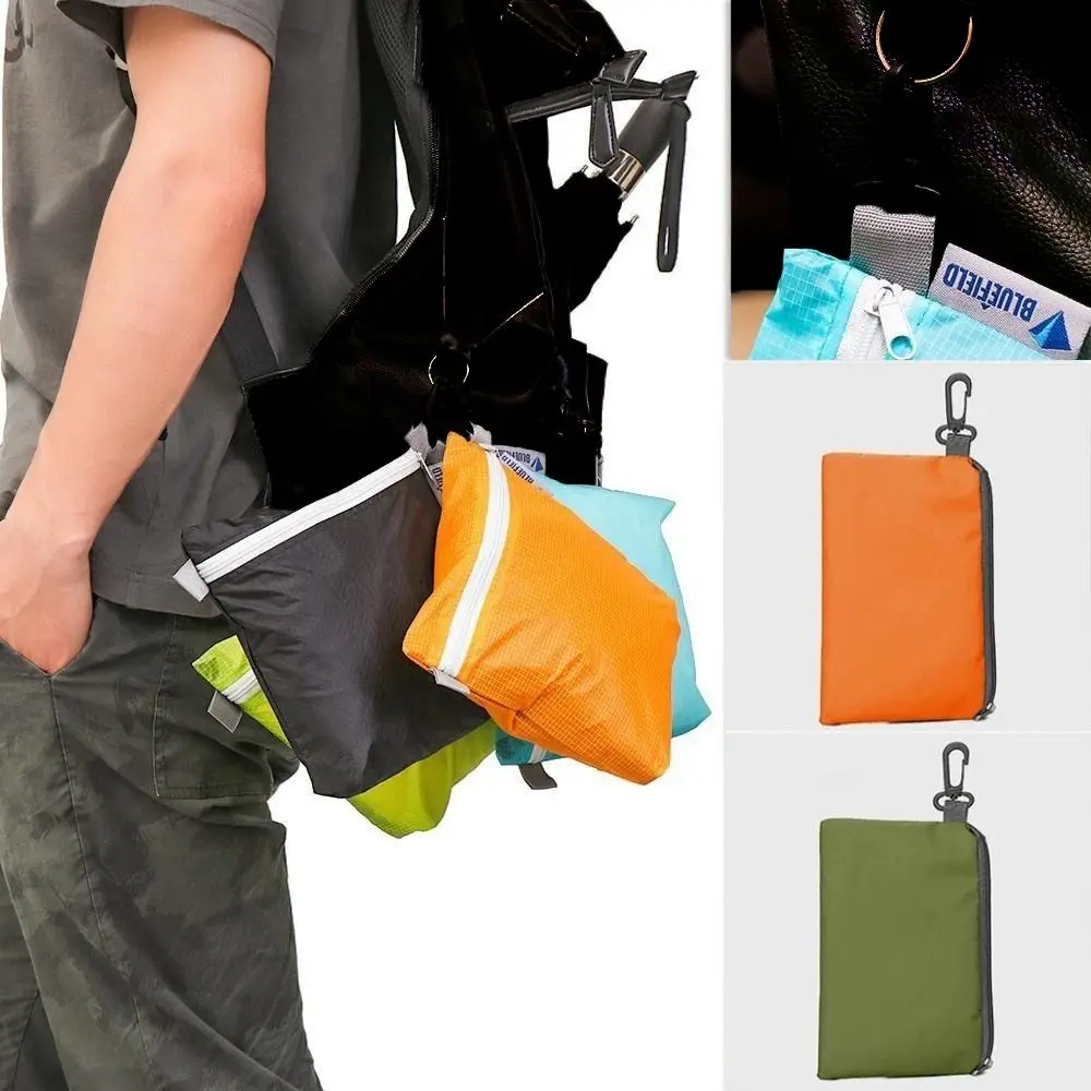 New with Hook Zipper Outdoor Waterproof Bag Pure Color 12*18cm Swimming Bag Pouch 10 colors Camping Hiking Storage Bag