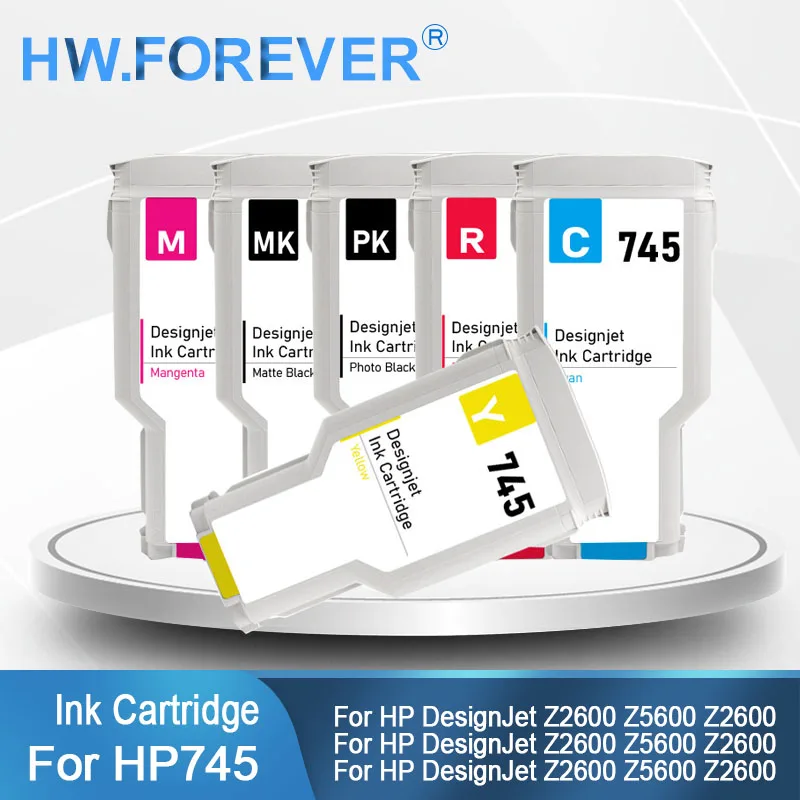 

Совместимый картридж для HP 745, совместимый с чернилами для принтера HP DesignJet Z2600 Z5600, 300 мл, стабильный чернильный картридж с полным пигментным чернилом