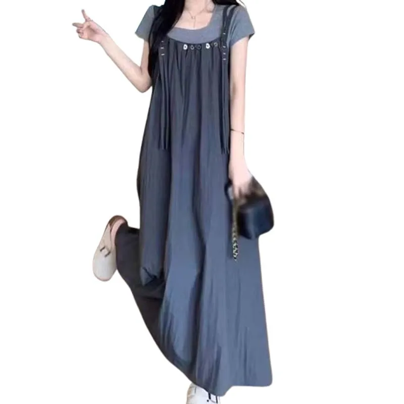 New Women's Irregular Loose Strap Dress