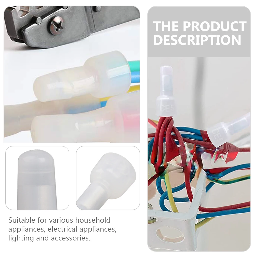 

1000pcs Closed End Connector Connectors Insulated Aluminum Electrical Safety Terminal For Household Appliances End Caps