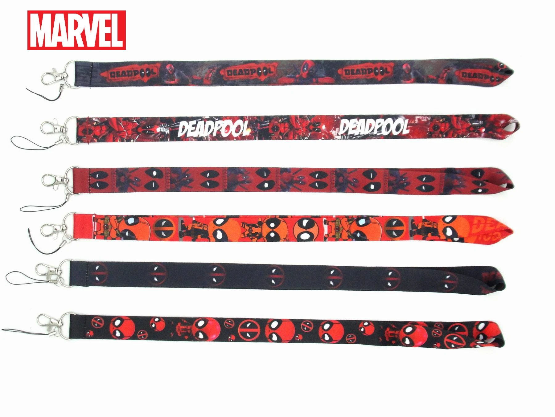 Marvel Movie Deadpool Peripheral Lanyard Chest Card Deadpool Cartoon Key Chain Pendant Long Mobile Phone Rope Hanging Ornament