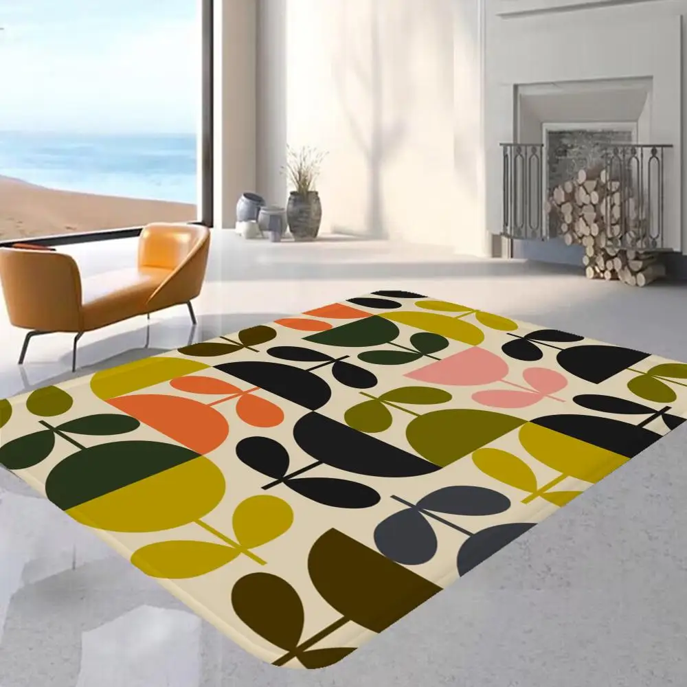 Orla Kiely Leaf Flower Floor Mat Floor Carpet Kids Room Bedroom Decoration Balcony Anti-Slip Doormat Living Room Hotel Decor Mat