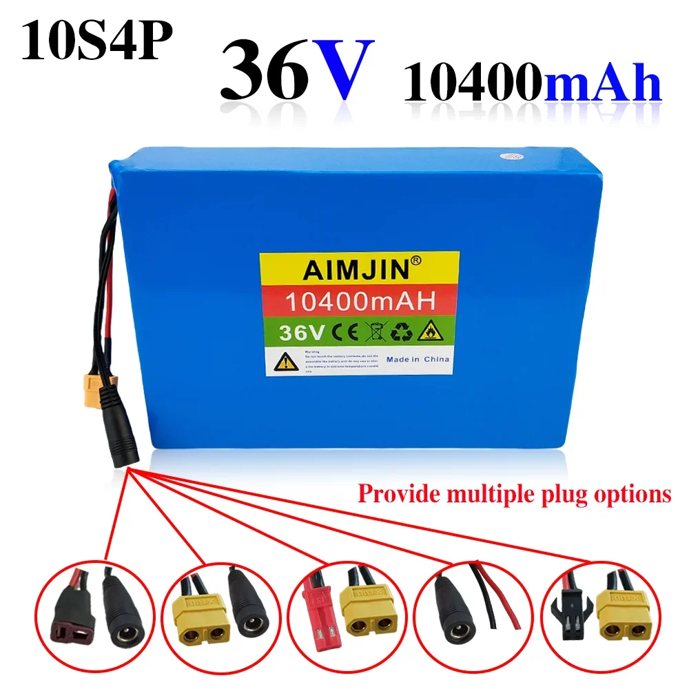 36V 10400mAh 10S4P Lithium-ion Battery Pack Suitable for Bicycles, Cars, and Electric Scooters,with Built-in BMS