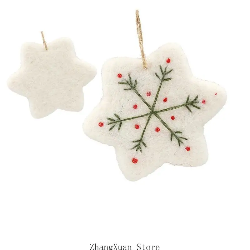 Weiche Filz-Weihnachtsdekoration zum Aufhängen für Baumkranz, Tür und Geschenkverpackung, 3 x – Detail 7