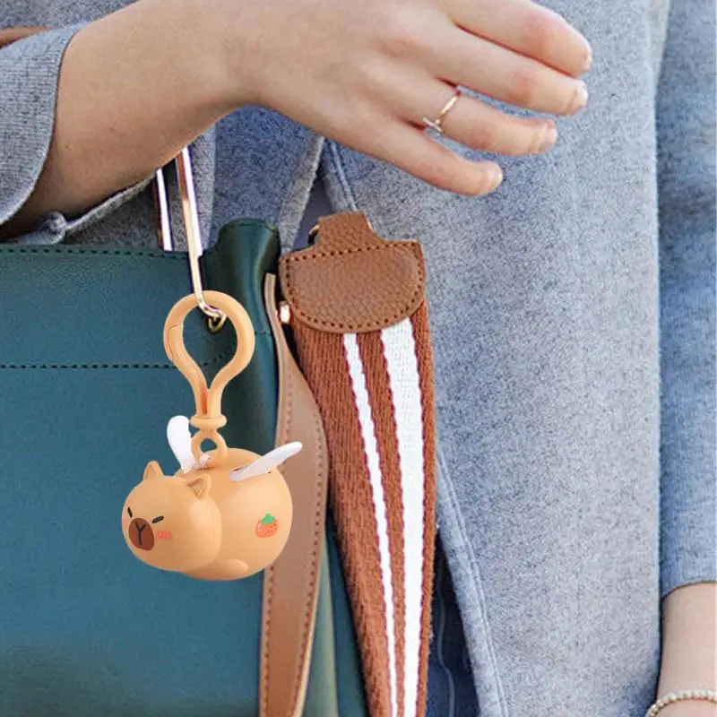 Cartoon Bag Ornament Capybara Bag Pendant Keychain With Pull Rope Children Entertainment Keychain Decor For Girls Women For