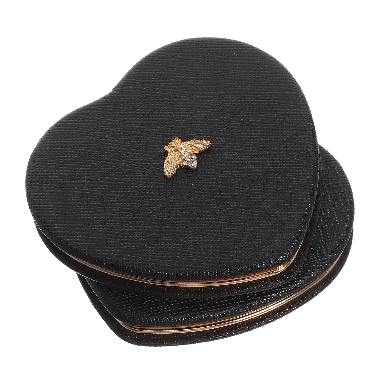 2Pcs Heart Shaped Exterior Folding Mirror Clear Reflection Compact Pocket Mirror for Women Purse Travel Daily Use
