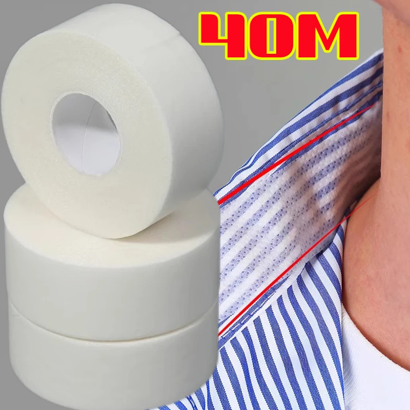 8/40M Disposable Self-Adhesive Collar Stickers Women Men Hat Shirt Collar Neck Liners Pads Clear Tape Absorbent Sweat-removing