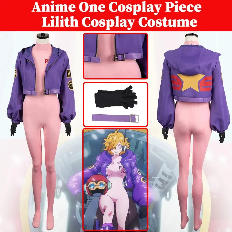 

Lilith Cosplay Anime One Cosplay Piece Egghead Island Disgusie Women Costume Girls Coat Jumpsuits Halloween Party Roleplay Suits