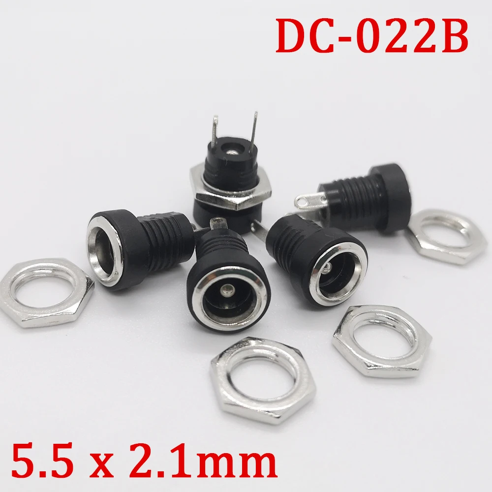 5Pcs DC022B  5.5x2.5mm 5.5x2.1mm 3.5X1.3mm DC Power Jack Socket Connector 5.5x 2.1mm 5.5x 2.5mm  DC Power Plug