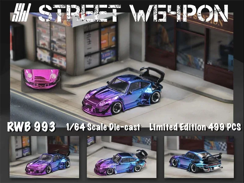 Street Weapon SW 1:64 RWB Chromed Gradient limited499 Diecast Model Car