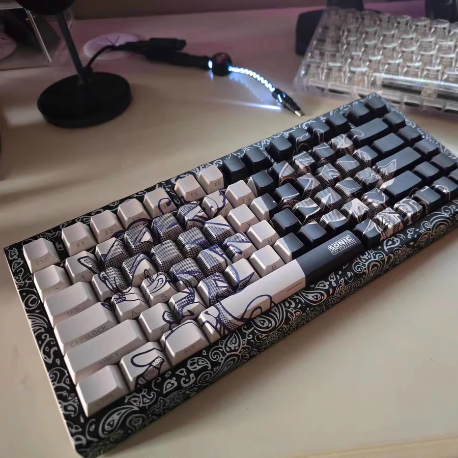 

Pattern original side engraved light-transmitting cute cartoon keycaps ez63Wooting60made68