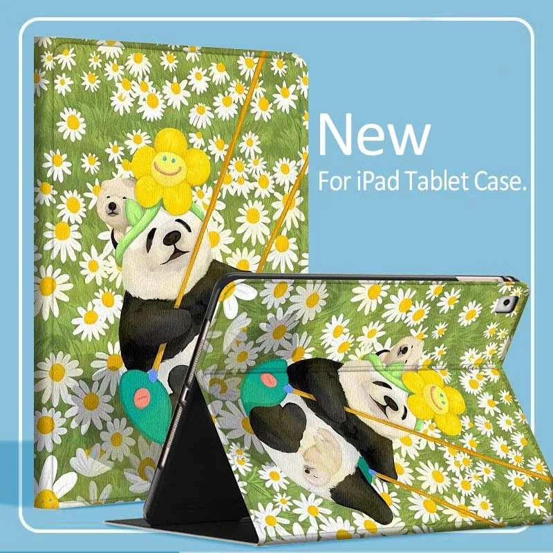 

Cute Art Panda Pattern Tablet Case For iPad Pro Air Mini 1 2 3 4 5 6 7 7th 8th 9th 10th 11th 10.2 9.7 10.5 10.9 11 2024 2025