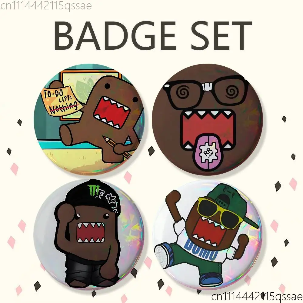 Domo Tooth Expression 25mm 75mm 44mm 58mm 32m Coin Badges Personalized Handmade Round Brooches Pins Accessory