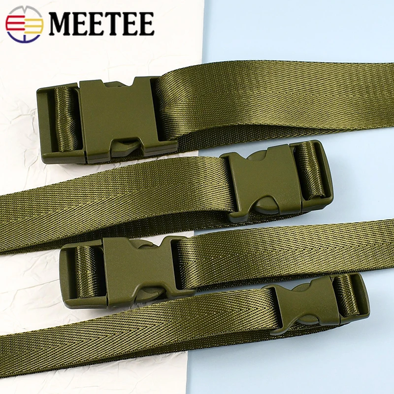 

1-5Sets 20-50mm ArmyGreen Webbing Band with Plastic Release Buckle for Sewing Backpack Closure Clasp DIY Bags Sewing Accessories