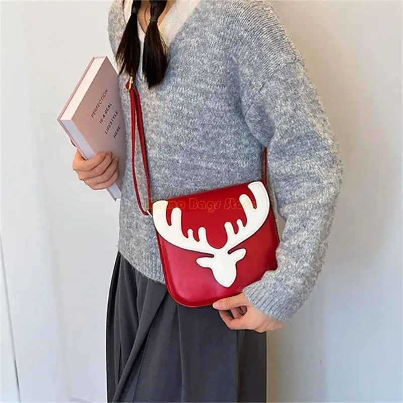 X90D Versatile borsa a tracolla in PU con tracolla natalizia in PU per donna