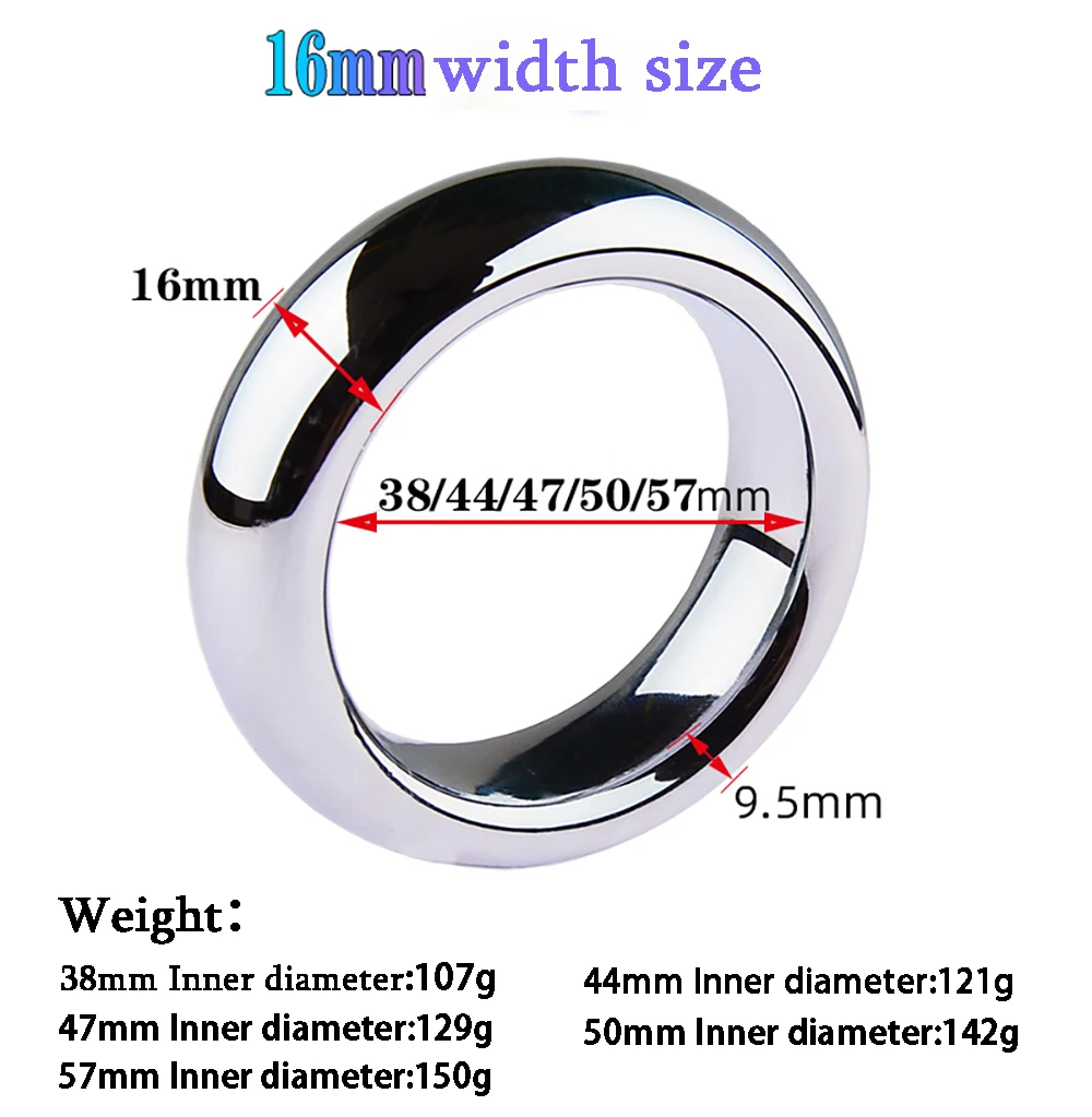 6 Sizes Stainless Steel Penis Ring Stretcher Metal Cock Ring Scrotum Restraint Rings Penis Lock Testicular SM Sex Toys for Men