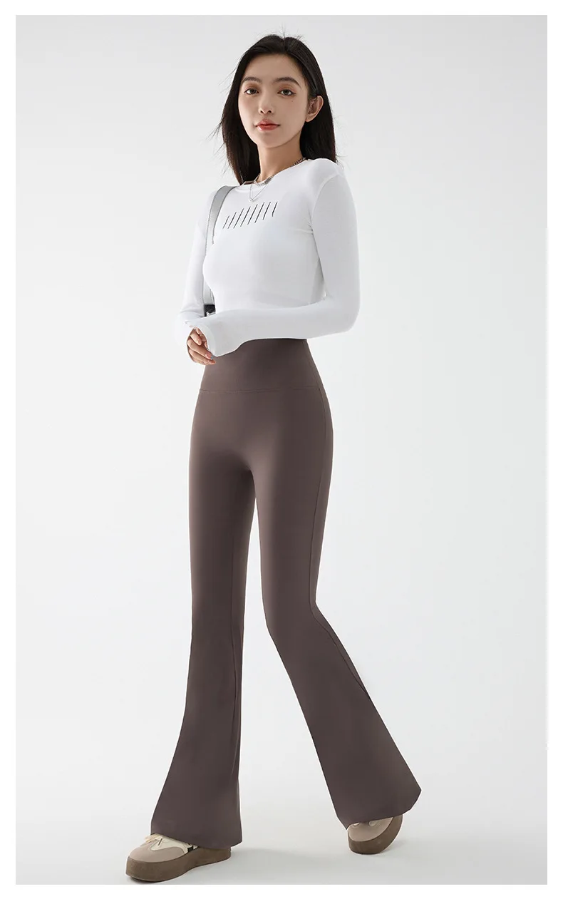 Neue High-Waist Schlaghose für Damen Sommer Dehnbare Bootcut-Hose Retro Casual Hosen Streetwear Damenkleidung – Detail 14