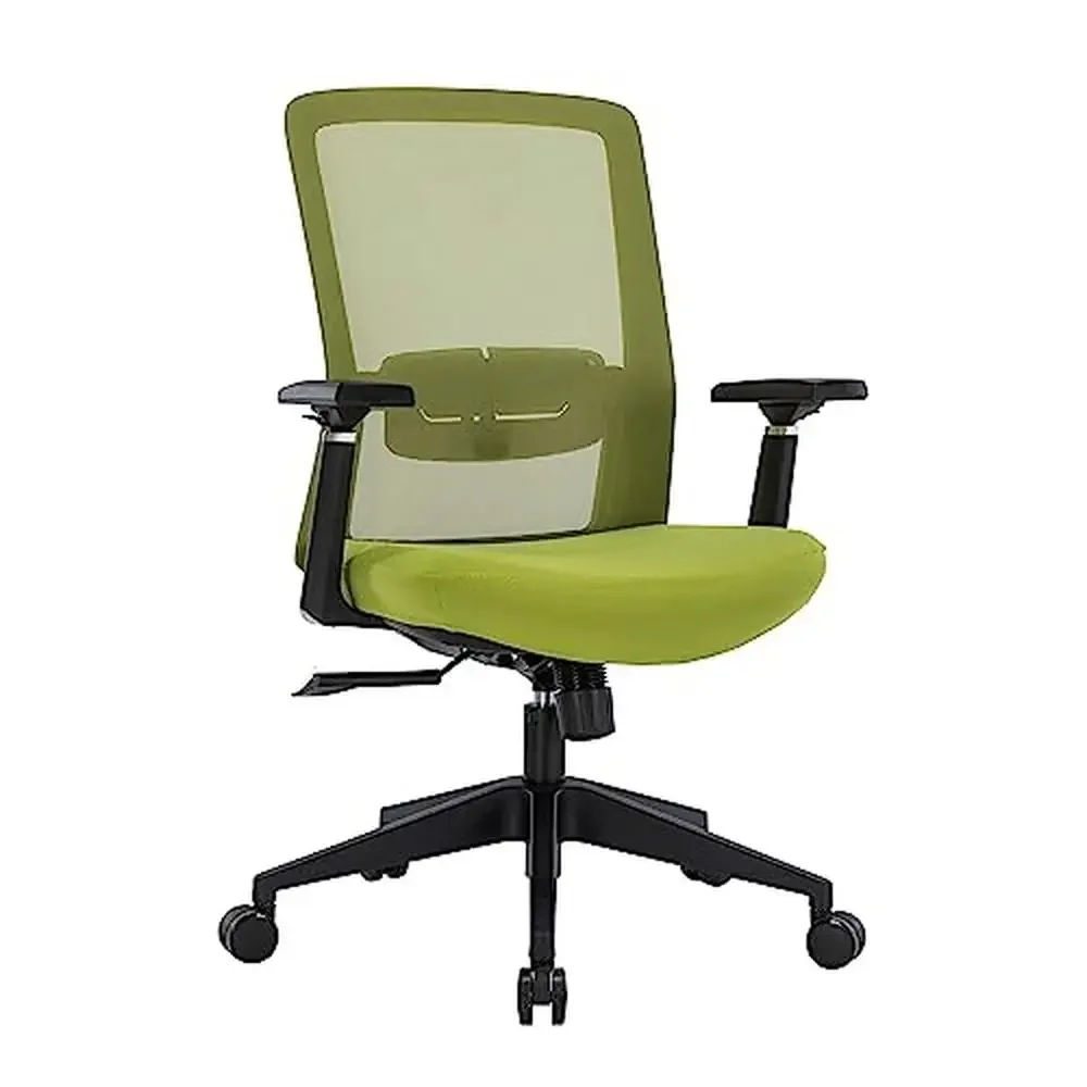 Silla de oficina ergonómica giratoria de malla con respaldo medio, altura ajustable, reposabrazos, silla de conferencia, ligera, duradera, portátil, Ingram